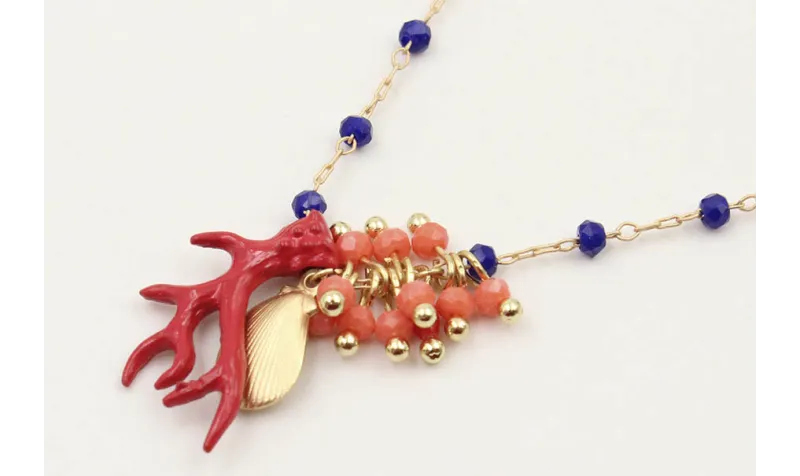 Collar cadena facetadas azulonas con burruño facet