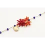 Pulsera cadena facetadas azulonas con coralitos ro
