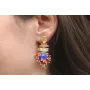 Pendientes perno sol con burruño corales, estrella