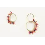 Pendientes irregulares con corales y facetadas cos