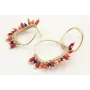 Pendientes irregulares con corales y facetadas cos