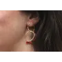 Pendientes irregulares con corales y facetadas cos