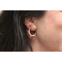 Pendientes irregulares con corales y facetadas cos