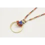Collar de cadena de bolas de colores con semicircu