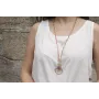 Collar de cadena de bolas de colores con semicircu