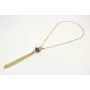 Collar cadena cerillas oro mate con piezas dobles,