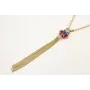 Collar cadena cerillas oro mate con piezas dobles,
