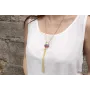 Collar cadena cerillas oro mate con piezas dobles,