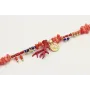 Pulsera corales rosas con colgantes de almeja,sol,