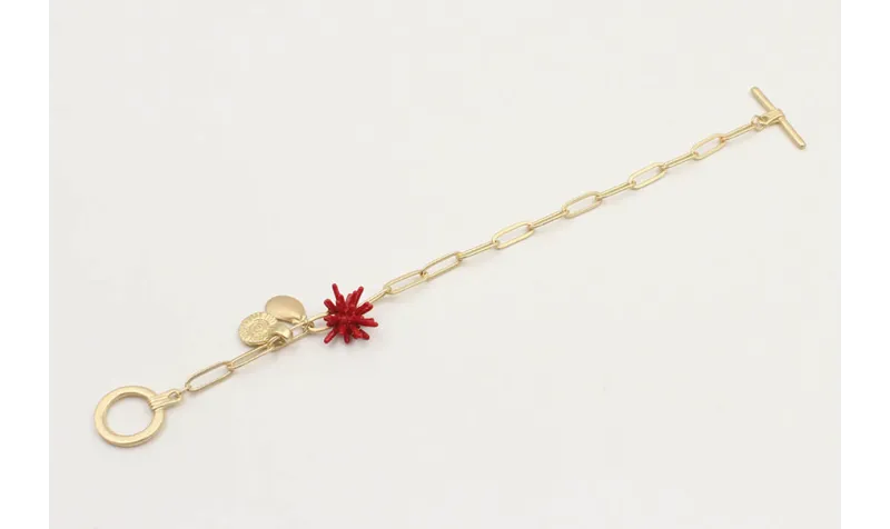 Pulsera cadena eslabón rectangular con estrella co