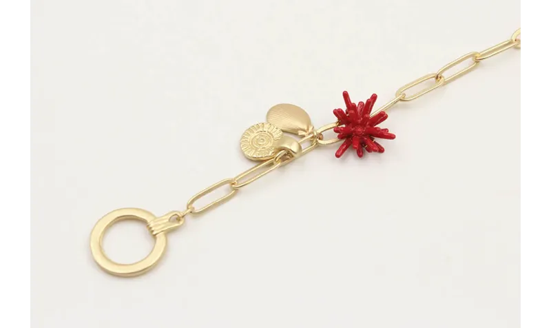 Pulsera cadena eslabón rectangular con estrella co