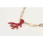 Collar cadena eslabón ovalados con colgante rama d