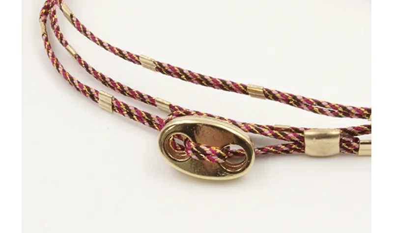 Pulseras micro driza colores morado,lila y oro con