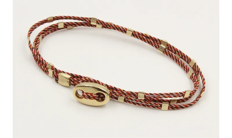 Pulseras micro driza colores granate y oro con tub
