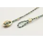 Pulseras micro driza colores azul,gris y oro con t