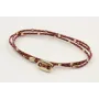 Pulseras micro driza colores rojo vivo y oro con t