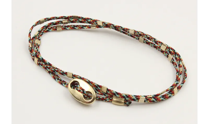 Pulseras micro driza colores azul,rojo y oro con t