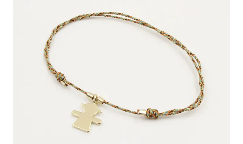 Pulsera microdriza naranja,azul,marrón nudo corred