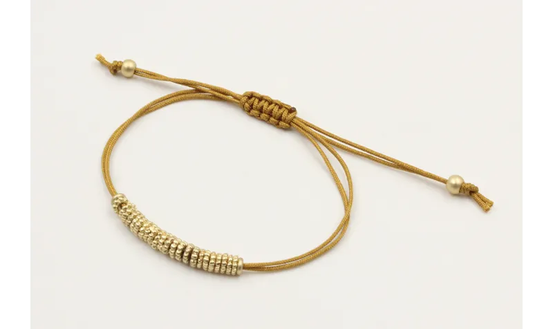 Pulsera hilo macrame marrón claro nudo macrame con