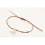 Pulsera hilo macrame oro rosa con tubitos aplatado