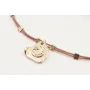 Pulsera hilo macrame oro rosa con tubitos aplatado