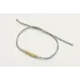 Pulsera macrame azul,gris y oro con nudo macrame p