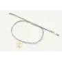 Pulsera macrame azul,gris y oro con nudo macrame p