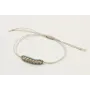 Pulsera hilo macrame plateado con brillos cristal 