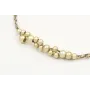Pulsera macrame marrón, rosa y oro con nudo macram