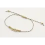 Pulsera macrame marrón, rosa y oro con nudo macram