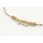 Pulsera macrame marrón, rosa y oro con nudo macram