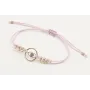 Pulsera hilo macrame lila con ojo de acero inoxida
