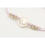 Pulsera hilo macrame lila con ojo de acero inoxida