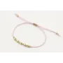 Pulsera hilo macrame lila y nudo microdriza dorado