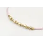 Pulsera hilo macrame lila y nudo microdriza dorado
