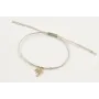 Pulsera hilo microdrusa plateado con colgante palm