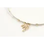Pulsera hilo microdrusa plateado con colgante palm