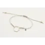 Pulsera hilo microdriza plateado con hexago dorado