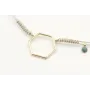 Pulsera hilo microdriza plateado con hexago dorado