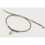 Pulsera hilo macrame azul,rojo y oro con nudo macr