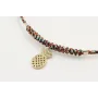 Pulsera hilo macrame azul,rojo y oro con nudo macr