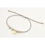 Pulsera hilo macrame azul,rojo y oro con nudo macr