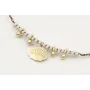Pulsera hilo macrame azul,rojo y oro con nudo macr