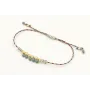 Pulsera hilo macrame azul,rojo y oro con nudo macr