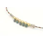 Pulsera hilo macrame azul,rojo y oro con nudo macr
