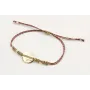 Pulsera hilo microdriza granate y oro con nudo mac