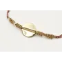 Pulsera hilo microdriza granate y oro con nudo mac
