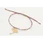 Pulsera hilo microdriza granate y oro con nudo mac