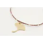 Pulsera hilo microdriza granate y oro con nudo mac