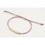 Pulsera hilo macrame malva con nudo dorado y pieza
